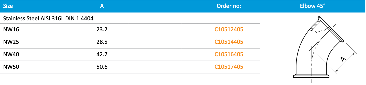 Elbow 45°